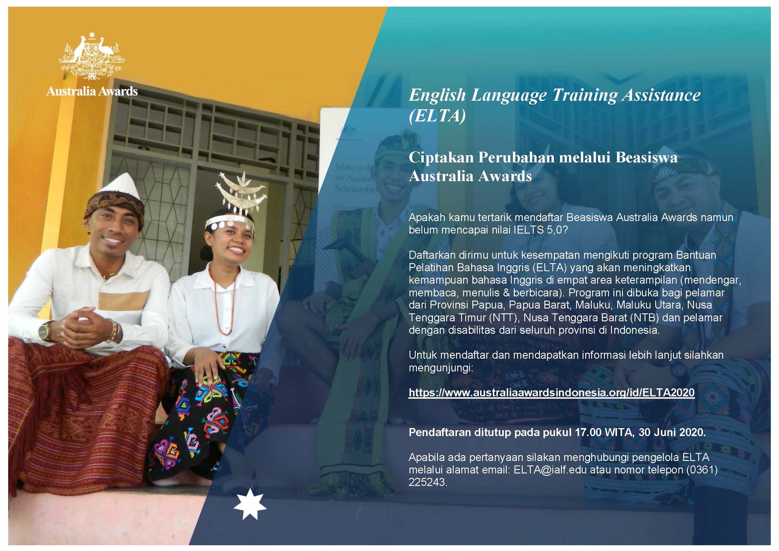 Deadline for English Language Training Assistance Extended until 30 June 2020